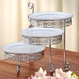 SWIVELING CAKE SERVERS - 3 SWIVELING SILVERPLATED CAKE SERVERS - cake stand
