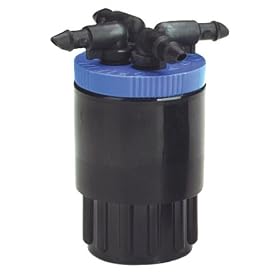 4 Pack of Raindrip+ Blue Bubbler 2 GPH, 1 2-inch Riser by