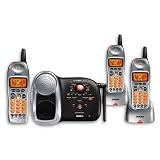 Remanufactured UNIDEN DCT6483 2.4 GHz Digital Telephone System w/ TAD; 2 extra handset (Silver, Black)