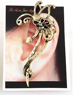 Retro Gothic earring skull ghost ear wrap cuff earring stud earring ear clip earring Left ear