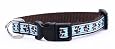 Xsmall Blue/Brown Puppy Paws Dog Collar: 1/2" wide, Adjusts 6-12".