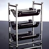 BROWN LEATHER WINE RACK - BROWN LEATHER 3 BOTTLE WINE RACK