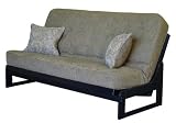Full Size Futon Sofa Mattress Tufted in Grey Colored Fabric