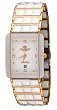 Oniss #ON318-MRG Men's Classic Rose Gold Trim Rectangular White Ceramic Watch