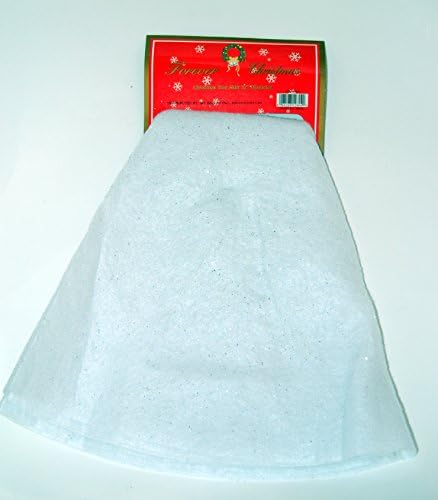 White Glitter Christmas Tree Skirt 32" Diameter