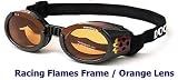 X-LARGE - BLACK FRAME - ORANGE LENS - Doggles ILS Glasses
