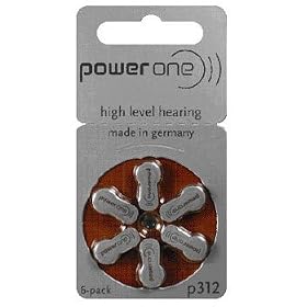 10 Packs (60 Batteries) German Power One Size 312 Hearing Aid Batteries! 60 Batteries
