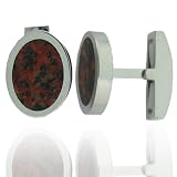 Michael Valitutti Stainless Steel & BROWN Marble Cufflinks