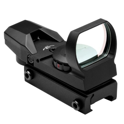 NcStar Red and Green Dot Reflex Sight/4 Different Reticles/Weaver Base (D4RGB), Black