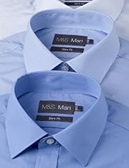 3 Pack 2" Longer Slim Fit Easycare Shirts