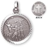 Sterling Silver Philippians 4:13 Girls Volleyball Medal and 20-inch Chain