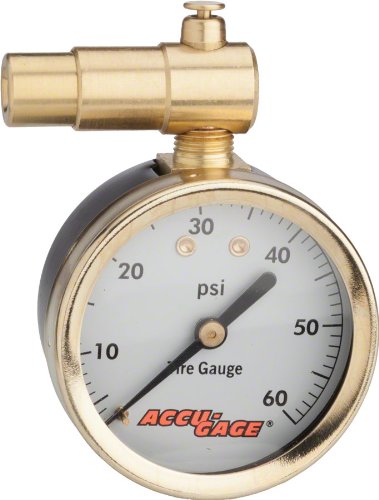 Meiser Presta-Valve Dial Gauge with Pressure Relief: 60psi