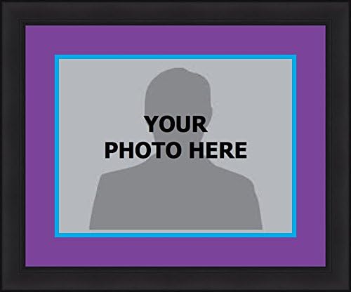 Charlotte/New Orleans Hornets Vintage Black Photo Frame with Team Double-Matting (16" x 20", Purple-Light Blue)