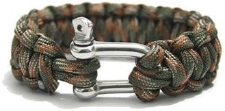 1Pc Retail 550 Paracord Bracelet Paracord Stainless Steel Buckle Bracelet Outdoor Camping Survival Kits Bangle - Camouflage