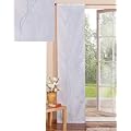 Eleganter Fl�chenvorhang Schiebegardine aus gl�nzendem Taft, mit Stickerei in Wellenform, mit Zubeh�r, 245x60, Wei�, 42040