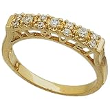 0.20 Ct.T.W. Sparkling Round Brilliant Cut Diamonds, 14Kt. Yellow Gold. LOVE Diamond Fashion Ring