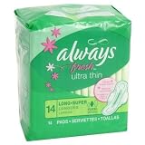 Always Ultra Thin Super Long FRESH w/ Wings- 14