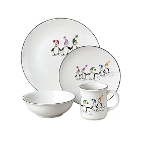 Pfaltzgraff Penguin Skate 16- Pc Dinnerware Set. Service For Four by Dinnerware