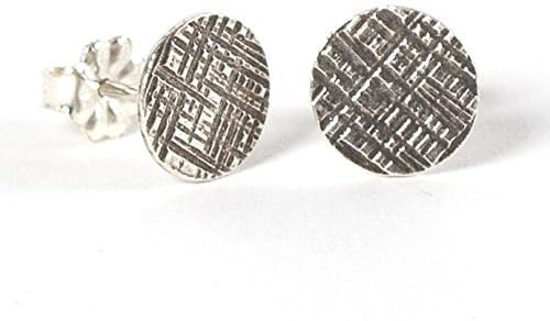Sterling silver crosshatched studs