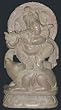 Hindu Religious God Ganesha Fluting Stone Sculpture From India 6"