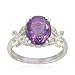 Sterling Silver Oval-Shaped Amethyst Ring, Size 6