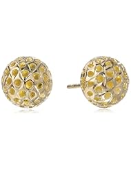Girls 14k Yellow Gold Diamond-Cut Dome-Shape Stud Earrings