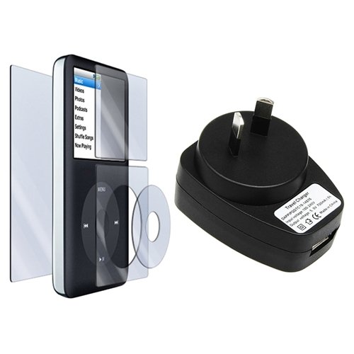 Australia Travel Charger Adapter 80GB Black