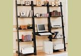 Home Office Wooden Computer Desk Wall Unit Wood Shelves