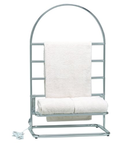 Warmrails Trafalgar Freestanding Towel Warmer and Drying Rack, Satin Nickel