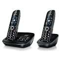 Philips CD6852B/DE Dect Telefon, Duo mit AB, 3 Sound Profile, Farbdisplay, Display- u. Tastaturbeleuchtung, Freisprechen, >18h Sprech- & 300 h StandBy-Zeit, AB mit 60 Min. Kapazit�t, AB mit Nachrichtenz�hler, ECO-Design