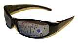 Poker2RimRect Poker Hologram Mirrored Lens Wrap Sunglasses  Rect Black Frame