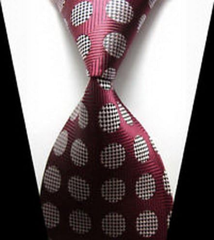 William Design Classic Red and White Polka Dot Tie WOVEN JACQUARD Silk Mens Suits Tie Necktie wd-16065
