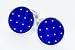 Handmade sterling silver cufflinks with translucent blue hand enameling with presentation box. Crafted in England