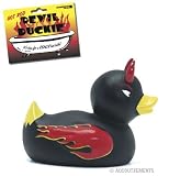  : Hot Rod Devil Duckie Rubber Duck - Black with Red Flames