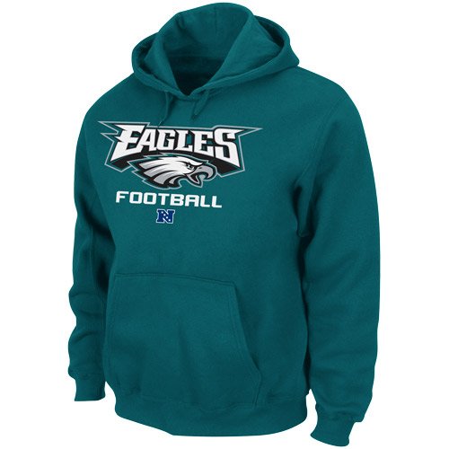 Philadelphia Eagles Midnight Green Critical Victory V Hoodie Sweatshirt (Large)