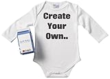 from Spoilt Rotten Create Your Own CUSTOM Long Sleeve Baby Vest 0-6M + Gift Wrapped in funky Milk Carton WHITE