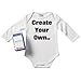 Create Your Own CUSTOM Long Sleeve Baby Vest 0-6M + Gift Wrapped in funky Milk Carton WHITE