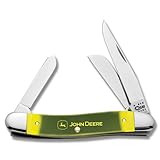 Case Knives 15716 John Deere Medium Stockman Pocket Knife with Green Over Yellow Dyed Delrin Handles