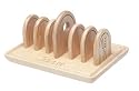 T&G Heritage Hand Carved Toast Rack in Natural Hevea Wood