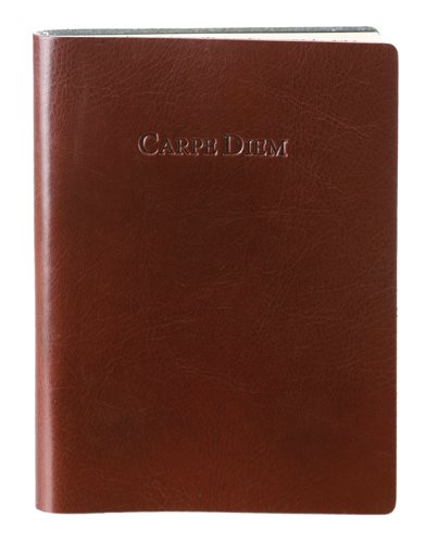 Brown Embossed Carpe Diem Leather Journal - Lined