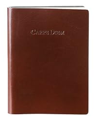 Brown Embossed Carpe Diem Leather Journal - Lined