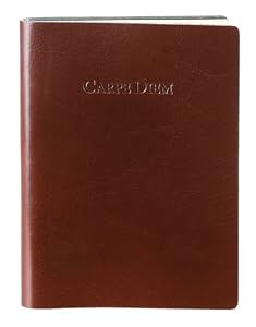 Brown Embossed Carpe Diem Leather Journal - Lined