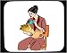 Mouse Pad with body, lion, individuals, feeding, individual, orphan, humans, woman, person, human, persons, people, cub