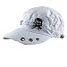 JR COTTON DENIM DISTRESSED SKULL CADET MILITARY CAP HAT WHITE