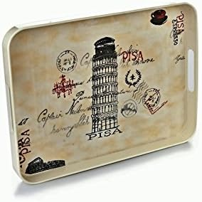 Mary Case - Decorative Melamine Serving Tray - BPA Free - Rectangular Tray, Pisa Tower Rect.2