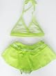 Toddler Girls 3PC Swimsuit - 2PC Bikini and Skirt - Lime/WhiteStripe Sizes 2T-4T
