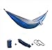 YosooUltralight Hammock Travel Camping Outdoor Nylon Fabric Hammock Parachute Bed for Double Two Person with Free Pen (Blue and Grey)