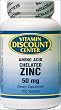 Zinc 50 mg Amino Acid by Vitamin Discount Center 100 Tablets