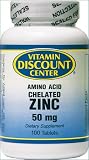 Zinc 50 mg Amino Acid by Vitamin Discount Center 100 Tablets