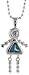 Sterling Silver March Birthstone Baby Brat Girl Pendant w/ Aquamarine Color Cubic Zirconia